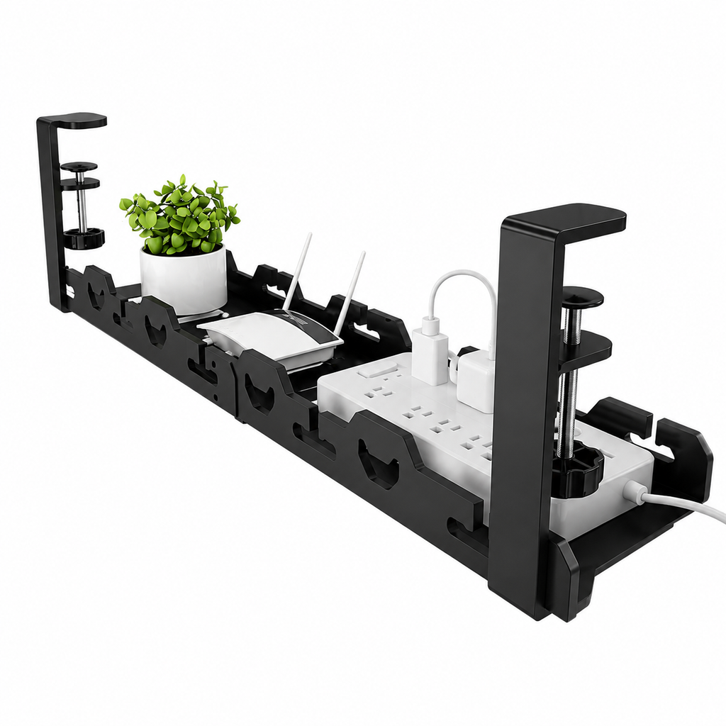 Organisateur de câbles sous bureau extensible