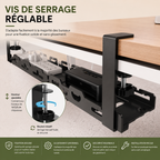 Organisateur de câbles sous bureau extensible